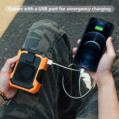 Portable Mini Waist Fan USB Rechargeable 4000mAh Clip Fan Emergency Power Bladeless Cooler for Outdoor Activities