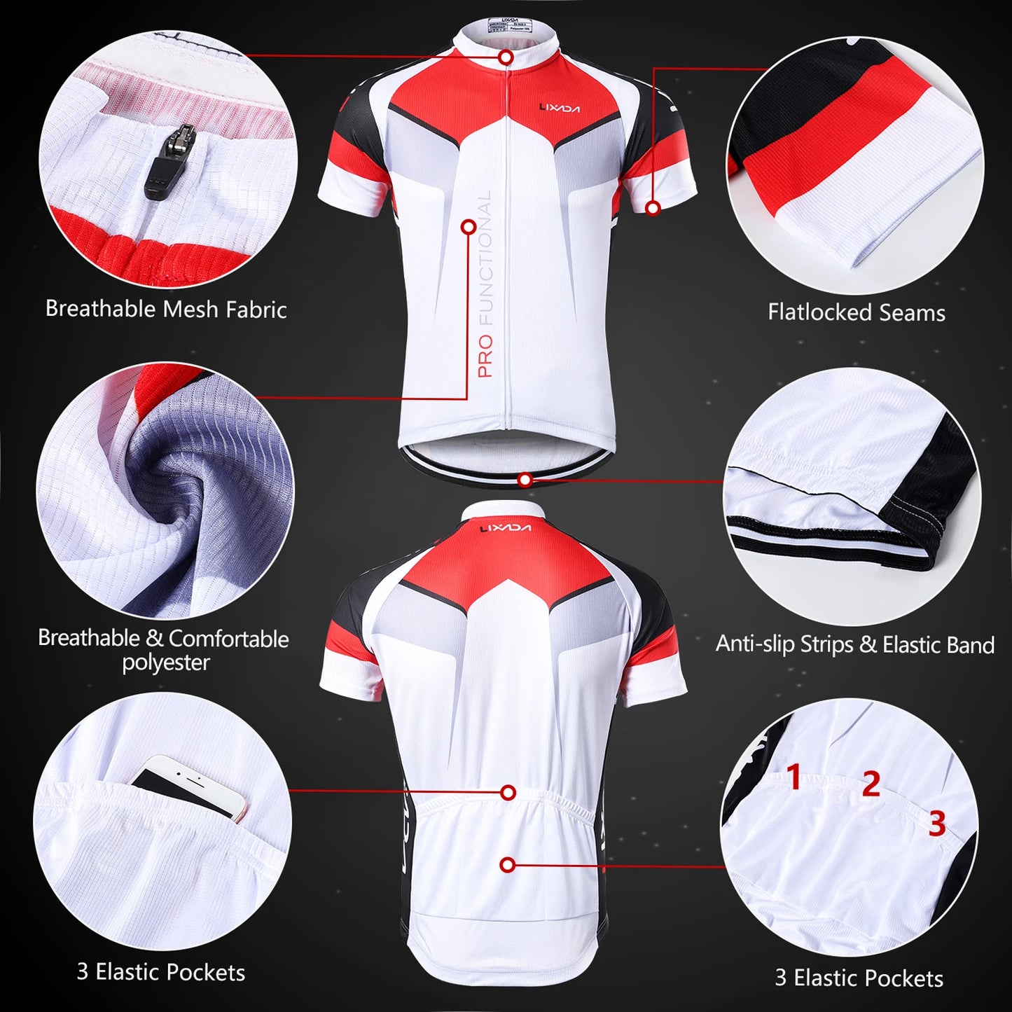 Men Breathable Quick Dry Comfortable Short Sleeve Jersey + Padded Shorts Cycle Clothing Set Riding Sportswear