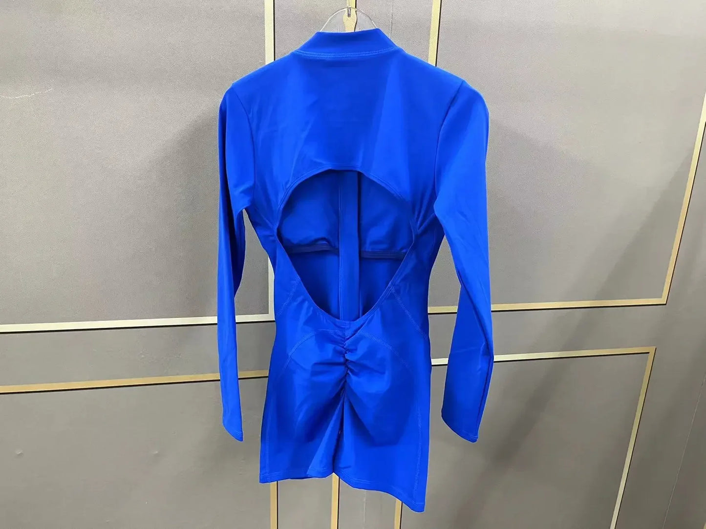 Seamless Yoga Zipper Jumpsuits Sports Fitness Beauty Back Hip-Lifting Long-Sleeved One-Piece Workout Gym Tracksuits for Women