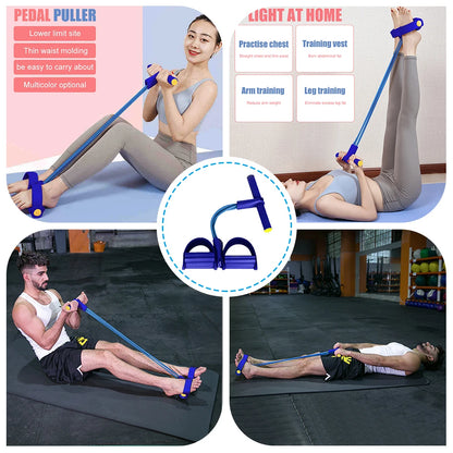 Pedal Pulling Resistance Band Sit-up Assistant with Slimming Belly Female Fitness Yoga Equipment Household Fitness Pulling Rope