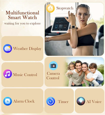 Women's Fashion Wearable Smartwatch (answer/dial), For Android And IPhone, Fitness Watch, AI Voice Function