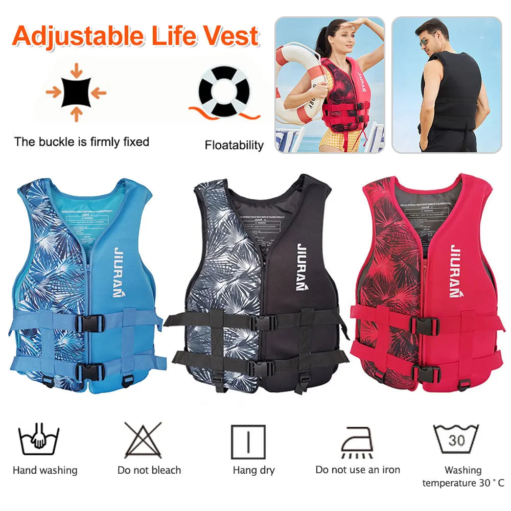 Adjustable Buoyancy Survival Suit Neoprene Warm Water Sports Life Jacket Wear-resistant Multipurpose for Swimming Sea Fishing