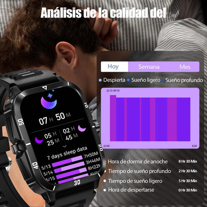 LaNikar Smart Watch 3ATM Waterproof 1.96" IPS Screen Military KT71 Men 100+ Sport Mode Heart Rate Blood Pressure Bluetooth Call