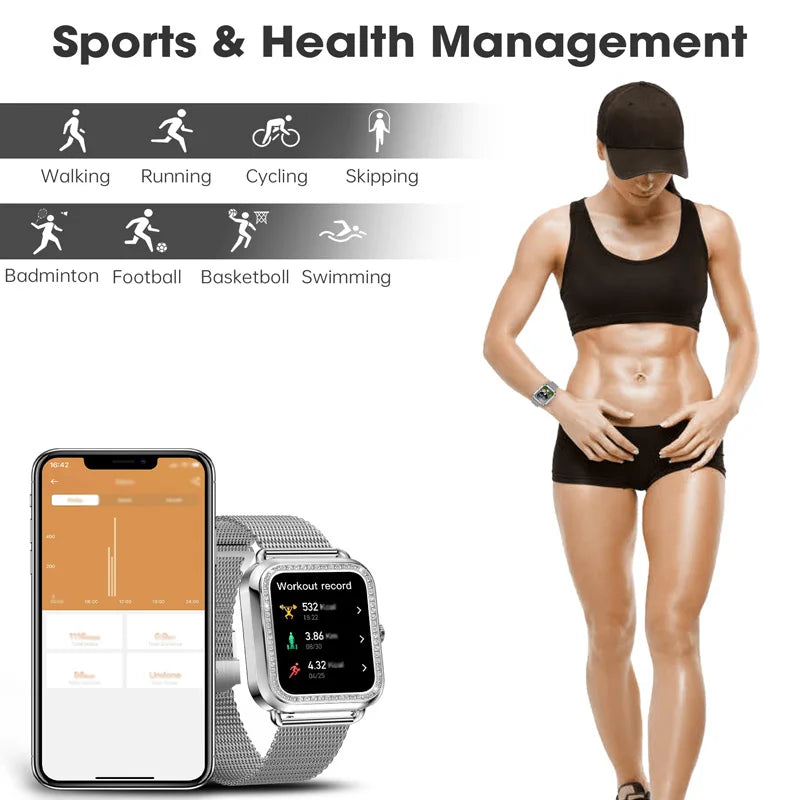 Women's Fashion Wearable Smartwatch (answer/dial), For Android And IPhone, Fitness Watch, AI Voice Function