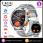 LIGE Sports Smart Watch Men LED Flashlight IP68 Waterproof Bluetooth Call Health Watches Voice Assistant Military Smartwatch Men