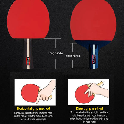 Table Tennis Racket 2 Rackets & 3 Balls Ping Pong Paddles Set Professional 2 Player Ping Pong Set for Beginners Training Game