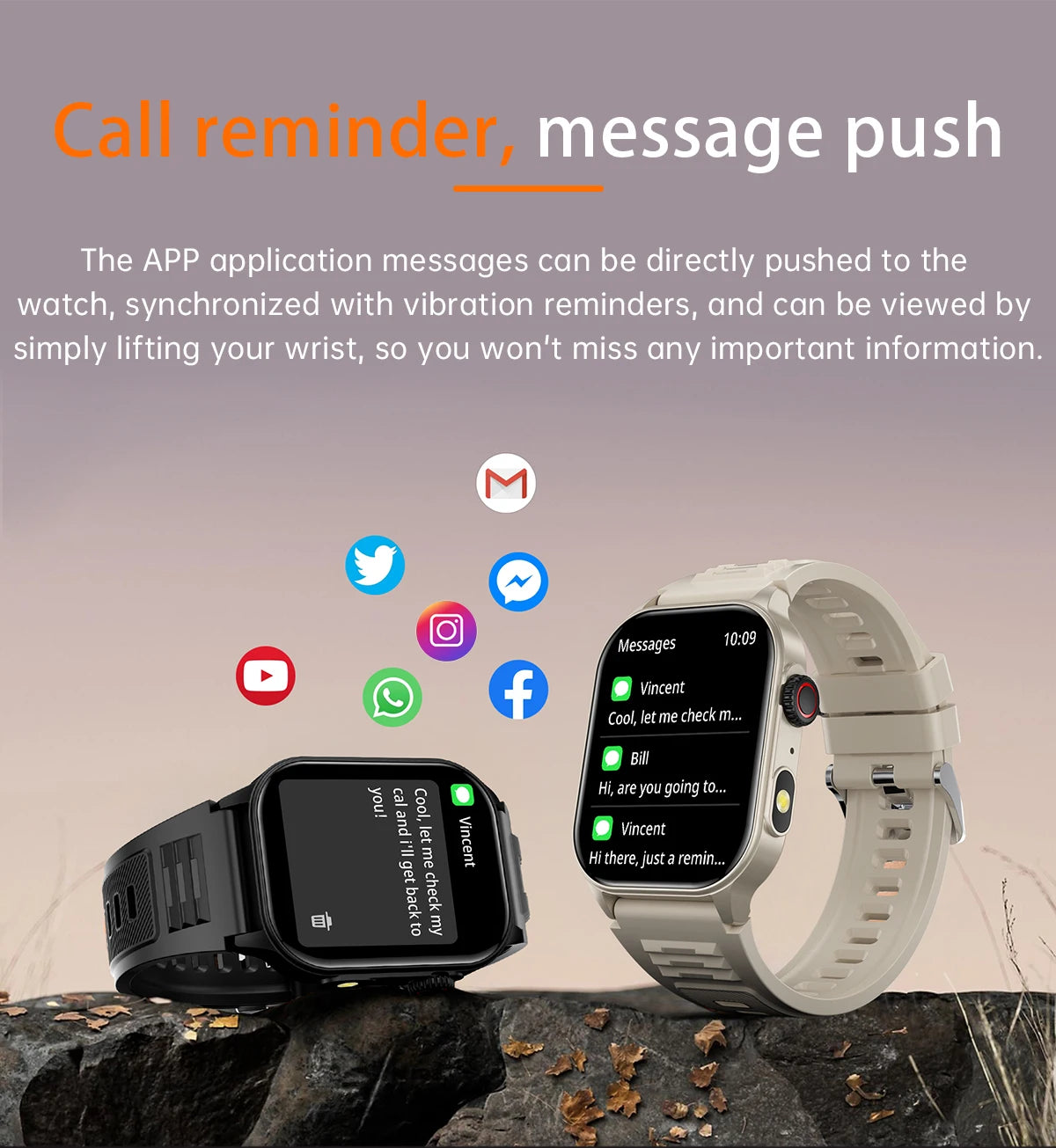 LIGE Smart Watch for Men 3ATM Waterproof Bluetooth Call Health Monitor With Flashlight 370mahBattery 100+Sport Mode Smartwatches