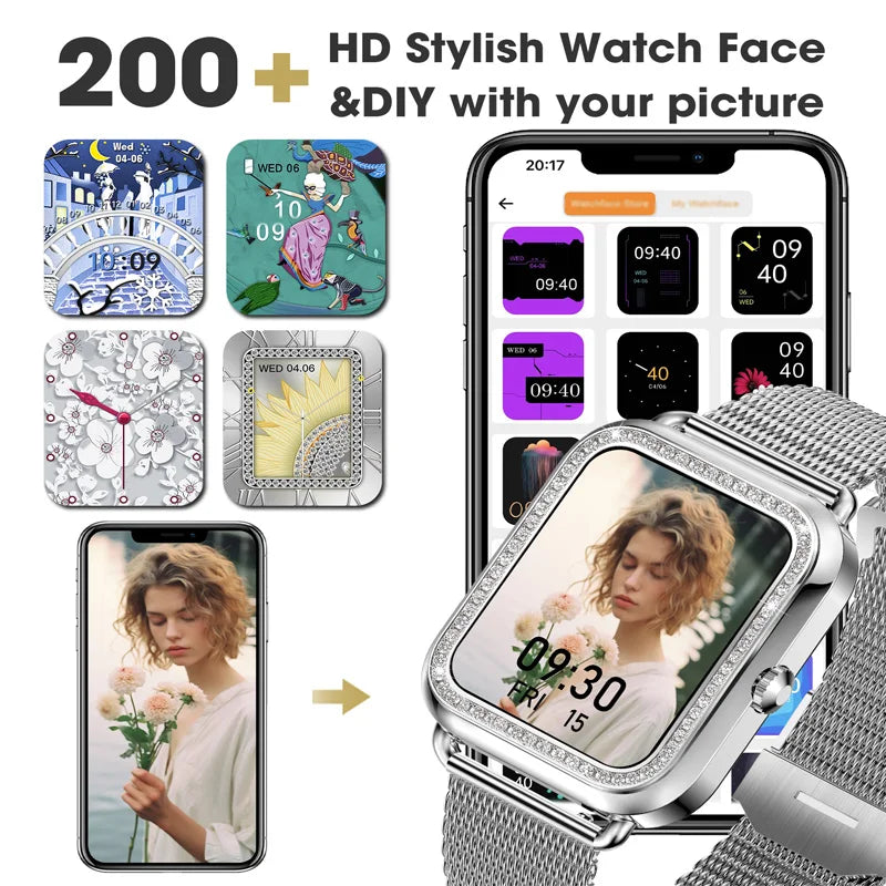 Women's Fashion Wearable Smartwatch (answer/dial), For Android And IPhone, Fitness Watch, AI Voice Function