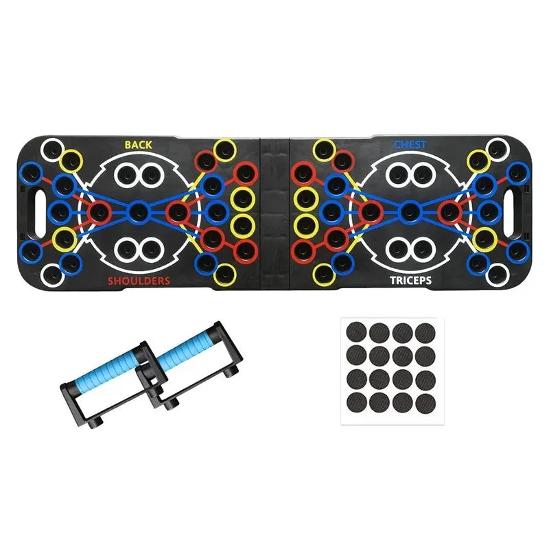 Color Folding Push-up Plate Bracket Multi-mode Adjustable with Chest Abdomen Back Partition Core Muscle Exerciser