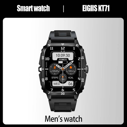LaNikar Smart Watch 3ATM Waterproof 1.96" IPS Screen Military KT71 Men 100+ Sport Mode Heart Rate Blood Pressure Bluetooth Call