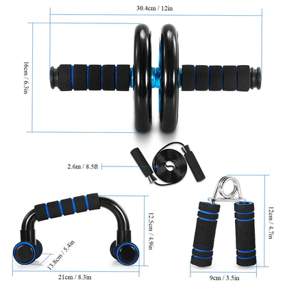 Healthy Abdominal Wheel 5-piece Indoor Sports Product Combination Set Push Up Stand Household Multifunctional Fitness Equipment