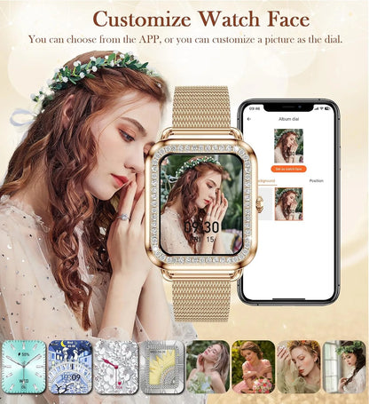 Women's Fashion Wearable Smartwatch (answer/dial), For Android And IPhone, Fitness Watch, AI Voice Function