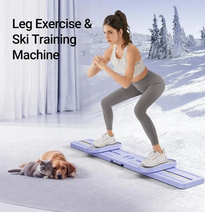 "Foldable 3-in-1 Ski Trainer: Leg, Pelvic & Hip Strengthener for Postpartum Women, Home Gym Equipment"