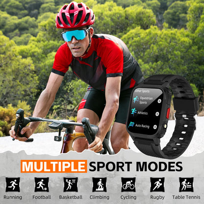 LaNikar Men's Smartwatch with Voice Assistant Health Smartwatch Equipped with Heart Rate/sleep Suitable for IPhone and Android