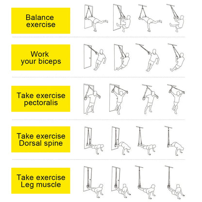 Suspension Trainer System Resistance Trainer Fitness Straps Multi-Function Bodyweight Resistance Bands for Full Body Workout
