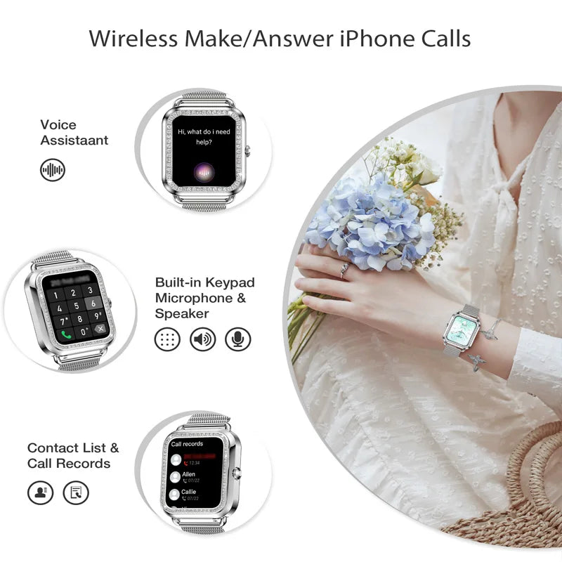 Women's Fashion Wearable Smartwatch (answer/dial), For Android And IPhone, Fitness Watch, AI Voice Function