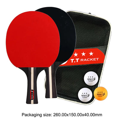 Table Tennis Racket 2 Rackets & 3 Balls Ping Pong Paddles Set Professional 2 Player Ping Pong Set for Beginners Training Game