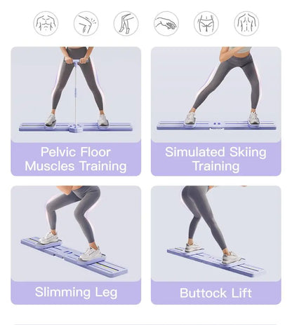"Foldable 3-in-1 Ski Trainer: Leg, Pelvic & Hip Strengthener for Postpartum Women, Home Gym Equipment"