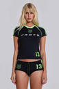 2025 Woman Clothing Shorts Suit America Sports Style Fashion Slim Retro Summer Letter Print Short-sleeved Top Y2k ropa de mujer