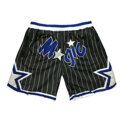 2025 Retro Embroidered Basketball Shorts Men High-Waisted Gym Cropped Shorts - Athletic Streetwear Training Sportswear