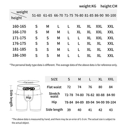 5Pcs Sexy Summer Men Boxer Underwear Breathable Printed Men's Panties Underpants Male Plus Size Man Boxer Briefs Man Boxershorts