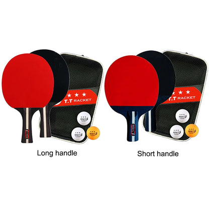 Table Tennis Racket 2 Rackets & 3 Balls Ping Pong Paddles Set Professional 2 Player Ping Pong Set for Beginners Training Game