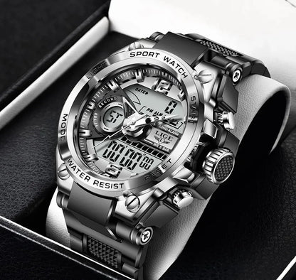 LIGE Men Military Watch Digital 50m Waterproof Wristwatch LED Quartz Clock Sport Watch Male Big Watches Men Relogios Masculino